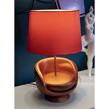 LAMPA NOCNA W STYLU MID-CENTURY CZERWONA Ø 26X43 cm